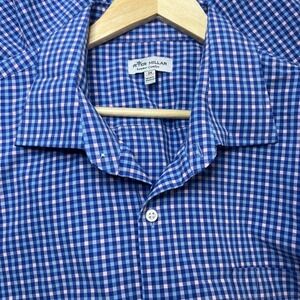 Peter Millar 2X Men's Blue Pink Gingham Summer Comfort Button Up Shirt Cotton